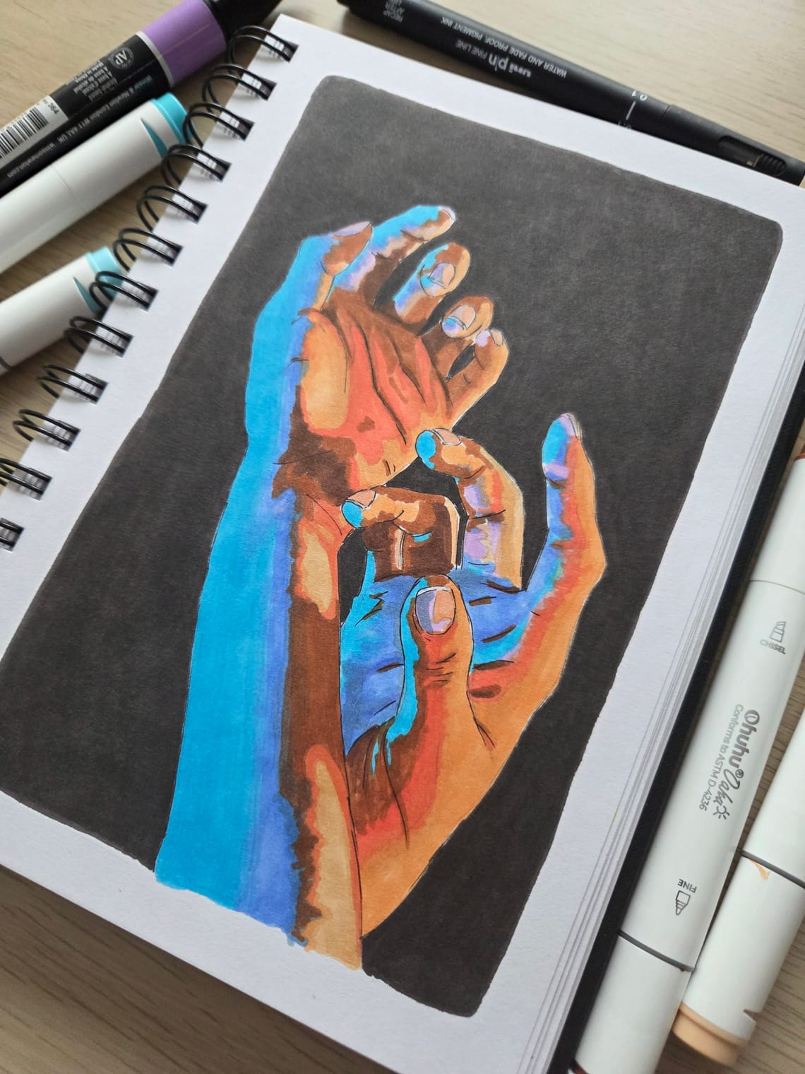 Hands and light