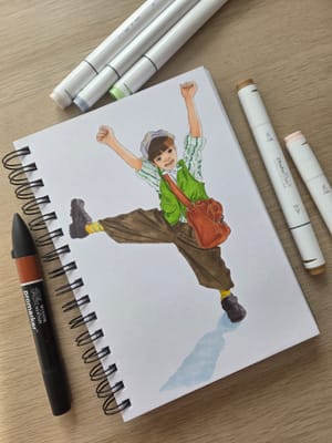 Dynamic pose and happy kid